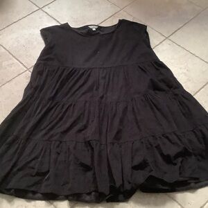 Voloshin Black Sleeveless Tiered Party Dress
